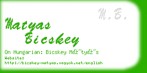 matyas bicskey business card